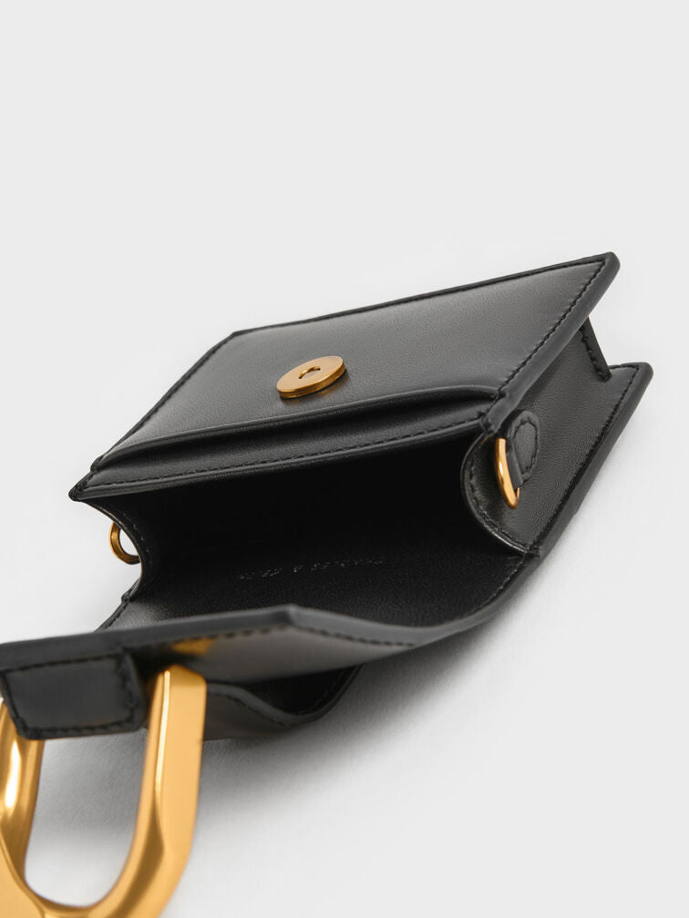 BOXED Charles & Keith Gabine Chain-Link Micro crossbody bag-Black