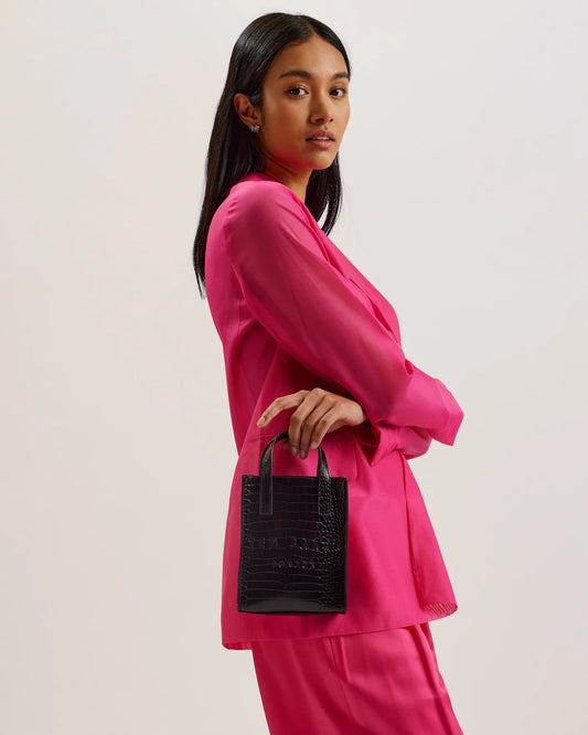 Ted baker Gatocon Mini Croc Detail Icon Bag-Black