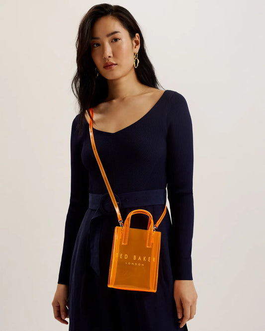 Ted Baker Sheacon Mini Transparent Vinyl Icon Tote Bag-Orange