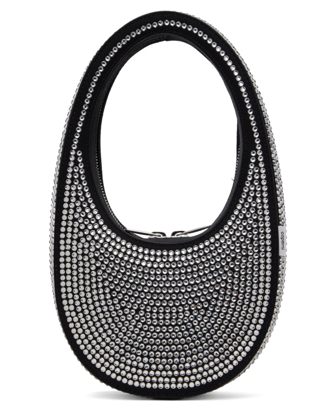 Coperni Black Crystal Embellished Mini swipe bag