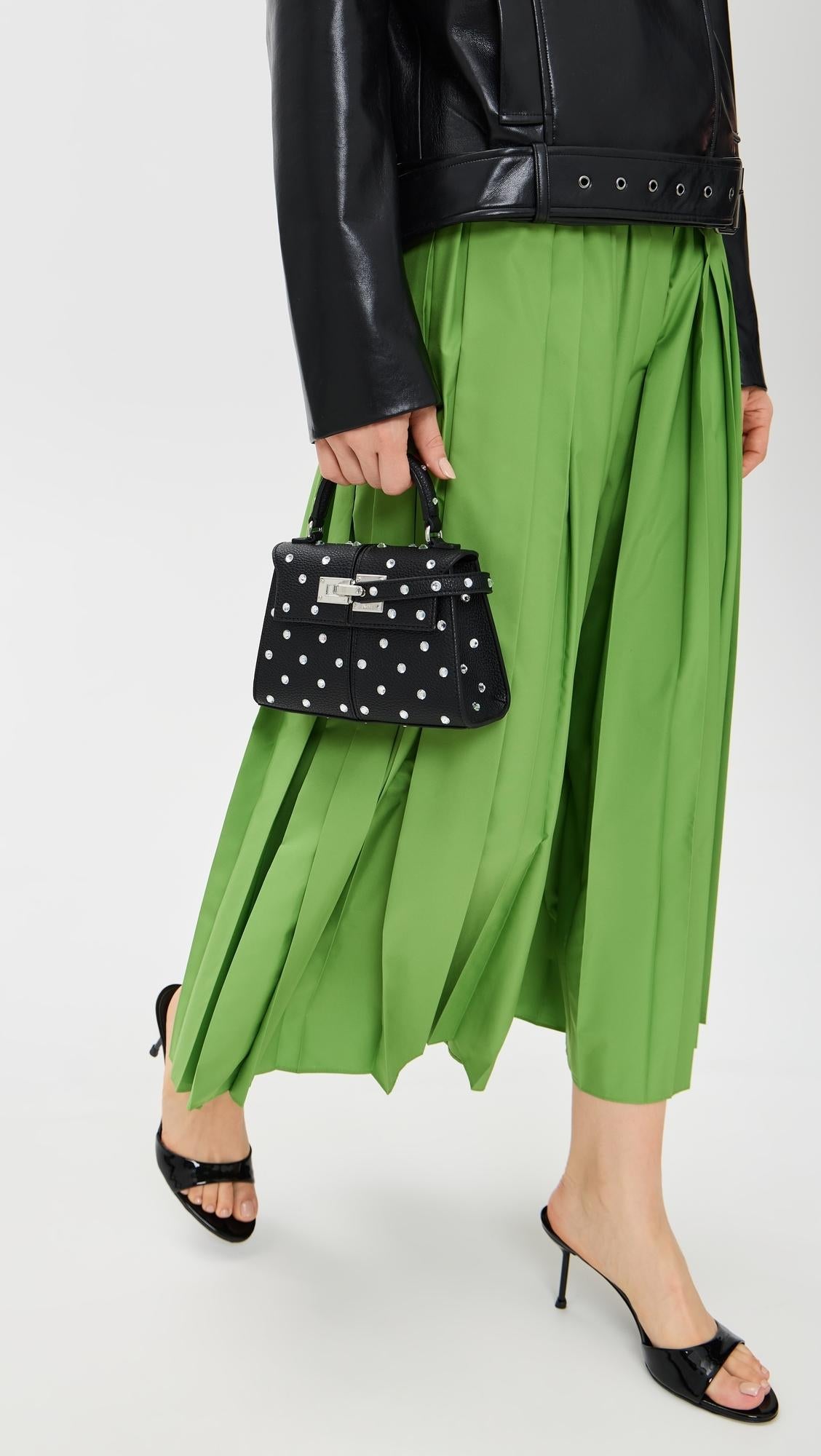 JW PEI Elise Artificial Crystal Top Handle Bag - Black