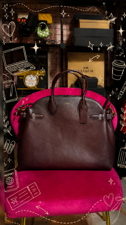 PREORDER BOXED COACH Empire 40 Carryall bag -Merlot