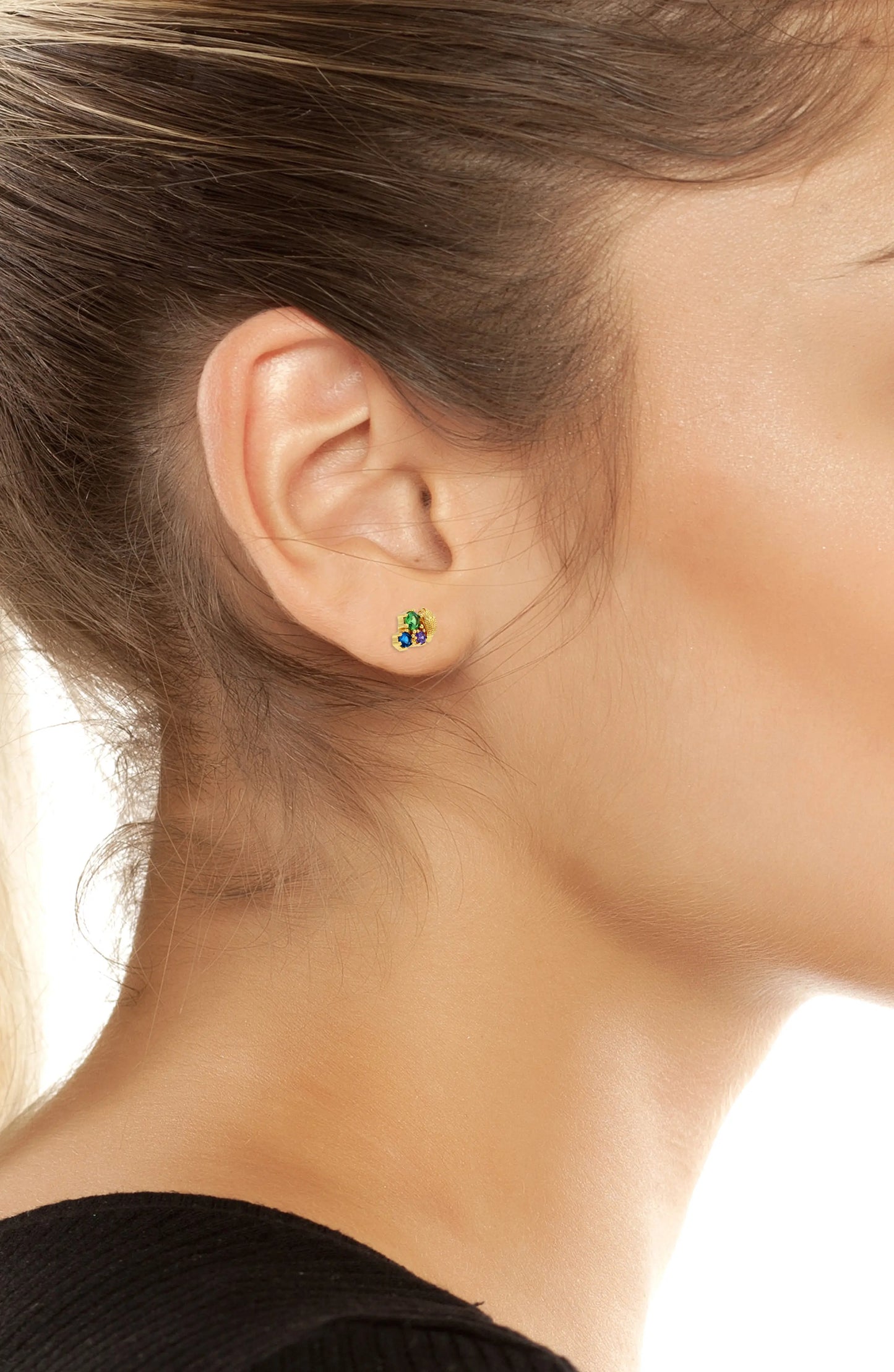 KG London Cluster Eagle Stud Earrings