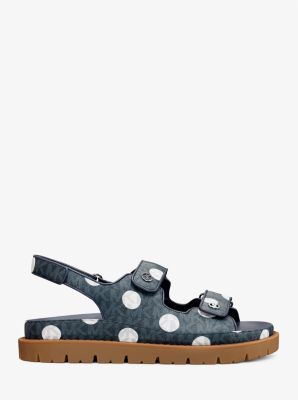 PREORDER Michael Kors Holland Polka Dot Signature Logo Sandal-Blue