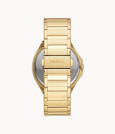 Fossil Male Evanston Multifunction Gold-Tone Stainless Steel Watch - Premium from House of Glitz - Just $80000.00! Shop now at House of Glitz