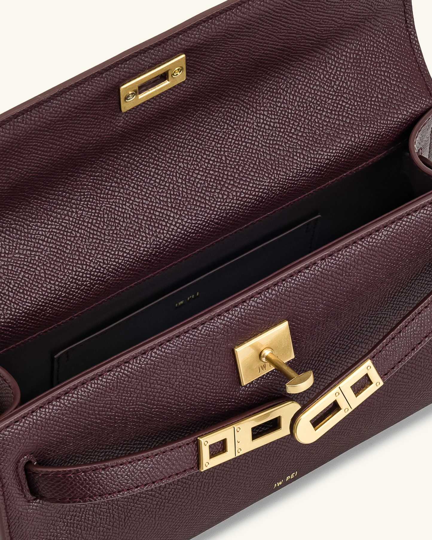 BOXED JW PEI Noor Top Handle Bag - Deep Burgundy