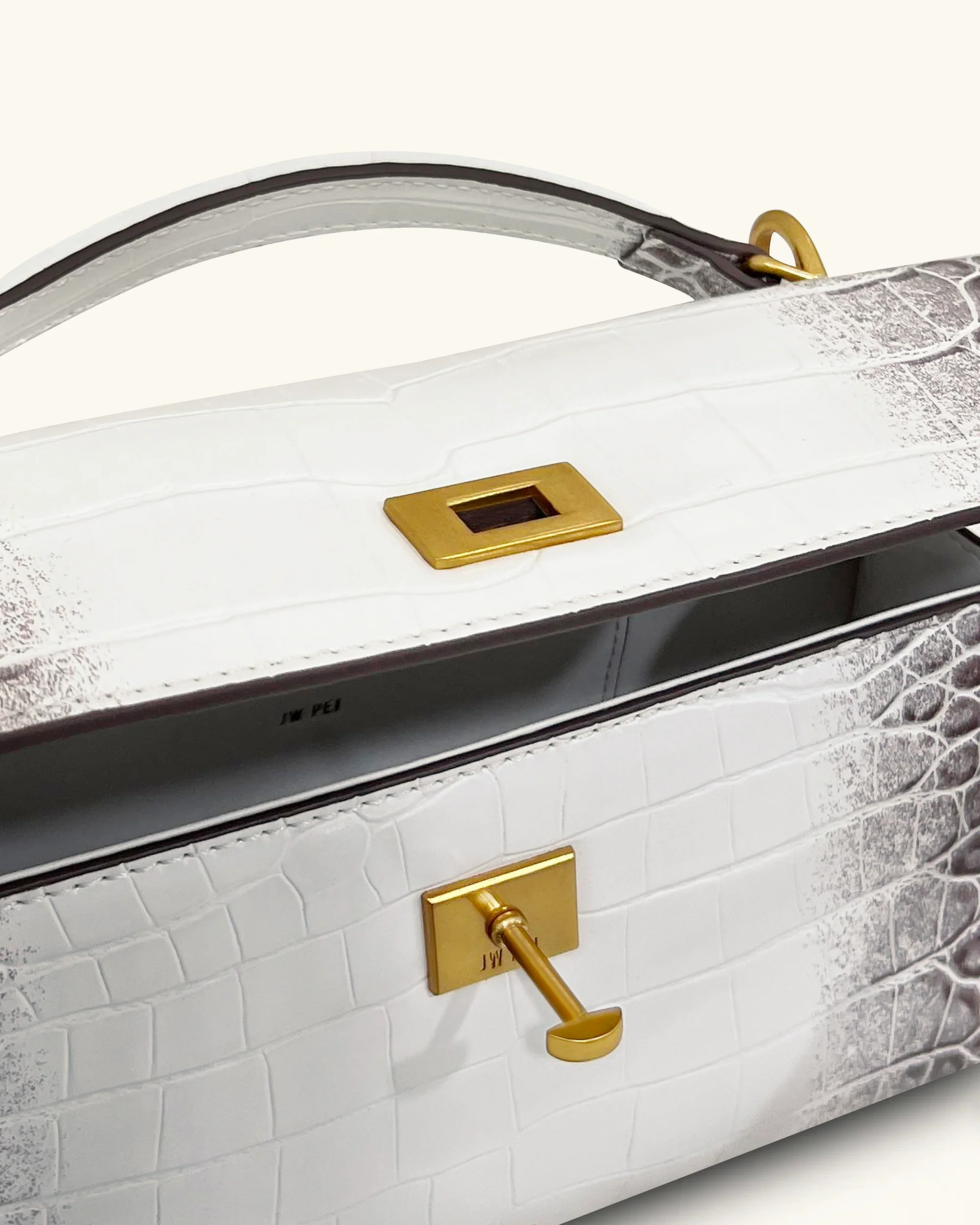 PREORDER BOXED JWPEI Noor Top Handle Bag - White Croc