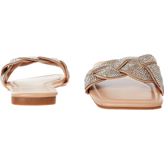 Nude Rhinestone Braided Flat Slippers - Premium from House of Glitz - Just $19500.00! Shop now at House of Glitz