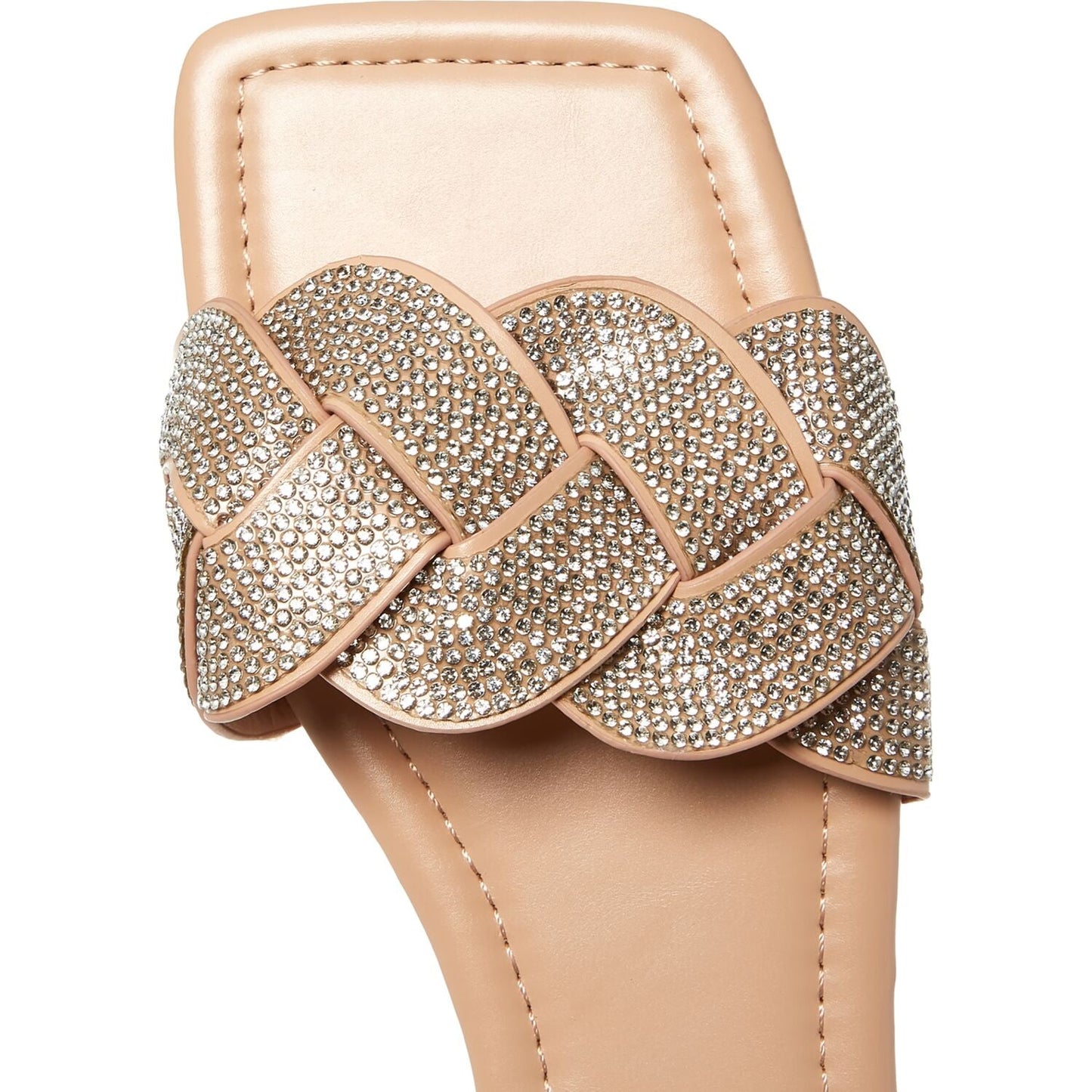 Nude Rhinestone Braided Flat Slippers - Premium from House of Glitz - Just $19500.00! Shop now at House of Glitz
