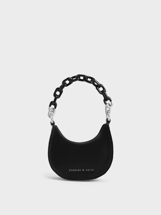 BOXED Charles & Keith Koi Micro Chain Handle Mini Bag - Black