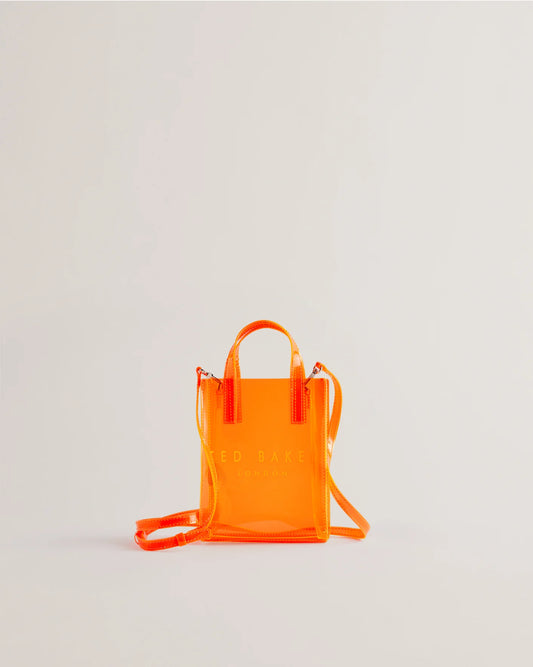 Ted Baker Sheacon Mini Transparent Vinyl Icon Tote Bag-Orange