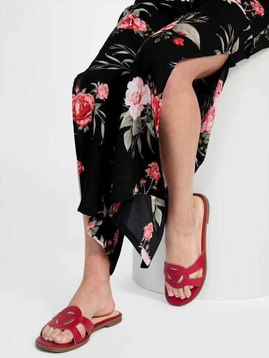 Guess Mazzie Cutout Slippers-Red