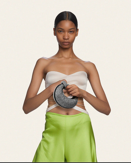 BOXED JW PEI Abacus Mini crystal bag -Black