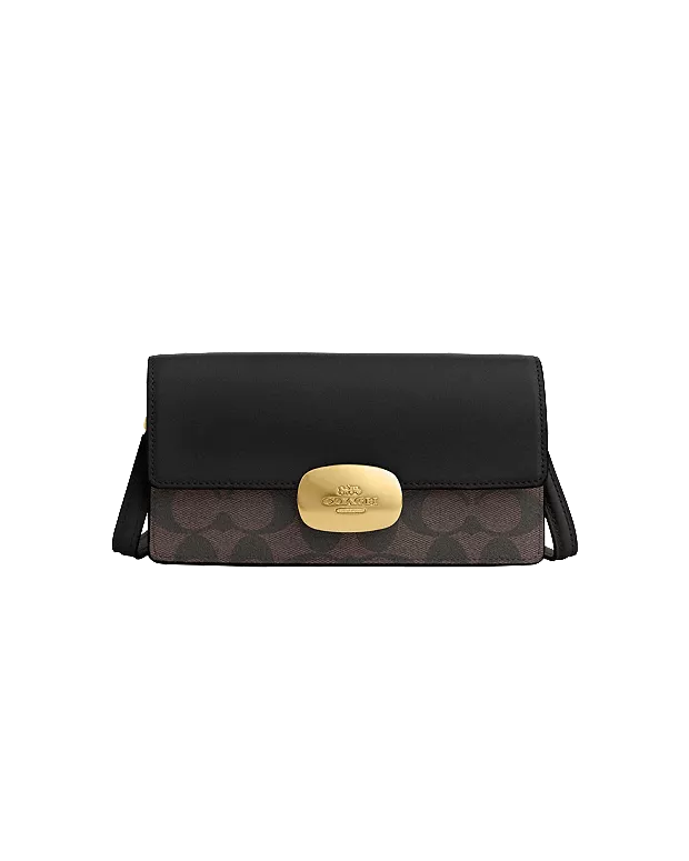 COACH Eliza Small Flap Crossbody bag-Brown black