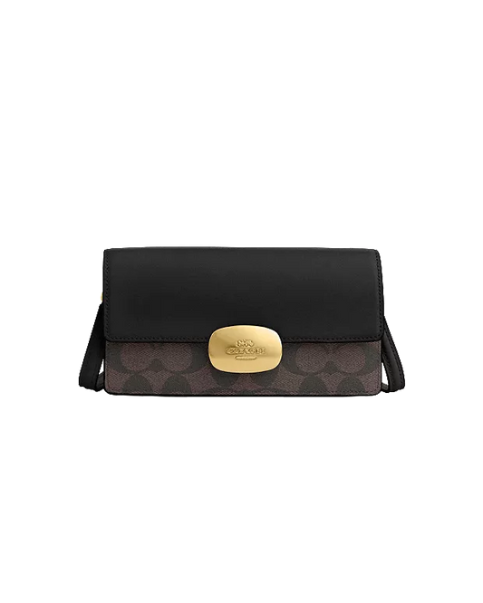 COACH Eliza Small Flap Crossbody bag-Brown black