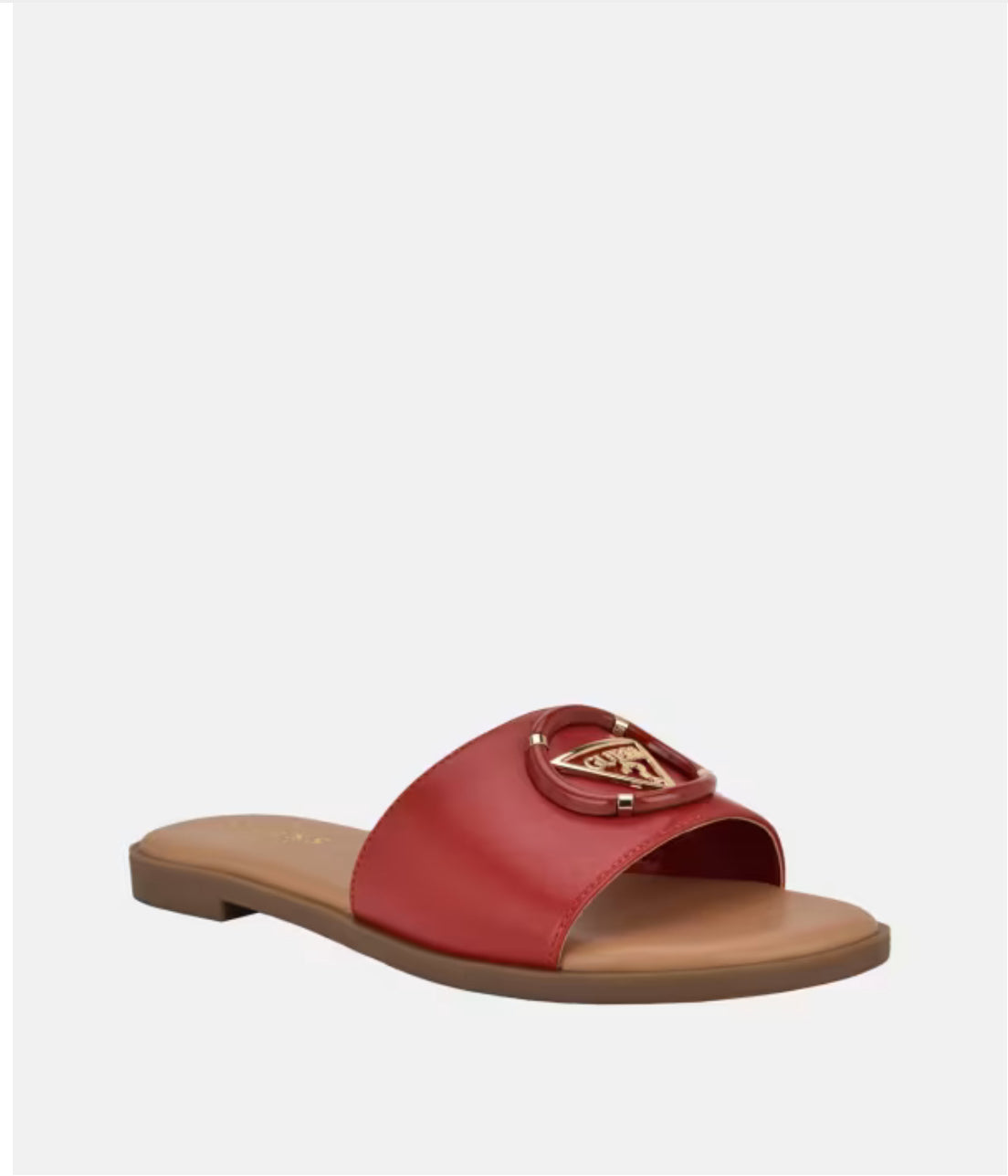 Guess Magnify Faux-Leather Slippers-Red