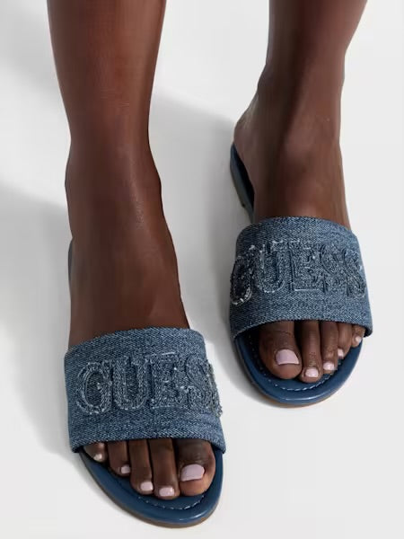 Guess Havas Denim Slide Sandals