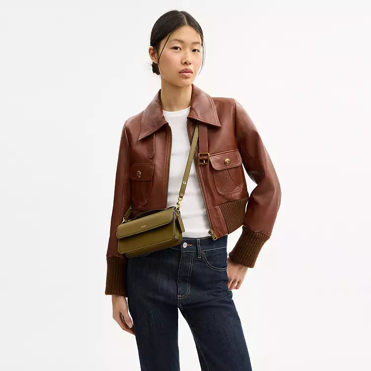 PREORDER BOXED COACH New York Elora Top Handle Crossbody Bag-Olive