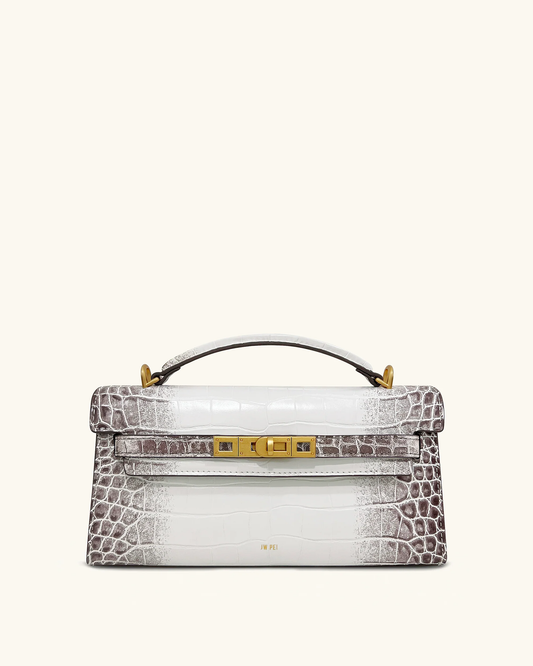 PREORDER BOXED JWPEI Noor Top Handle Bag - White Croc