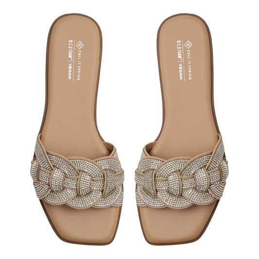 Call it Spring Melina Slippers -Studded Beige