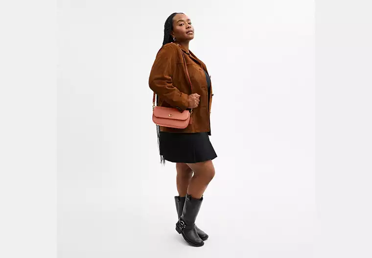 COACH Brook flap crossbody bag -Peach