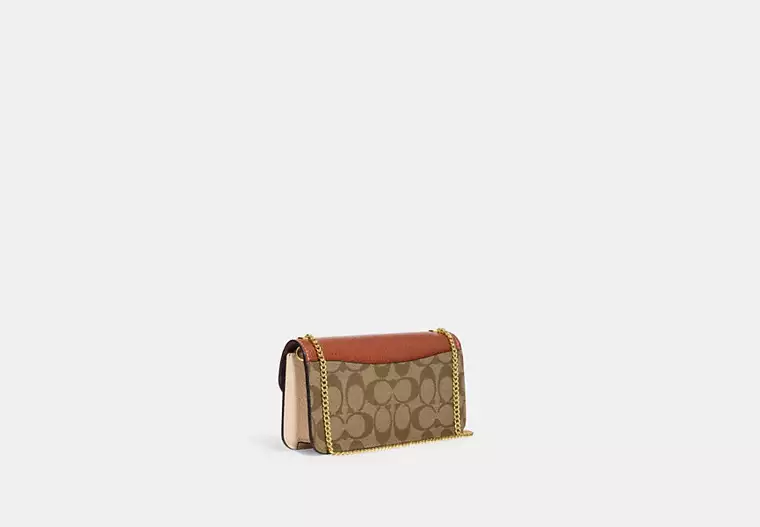 COACH Morgan MINI Crossbody In Colorblock Signautre Canvas bag-Gold Multi