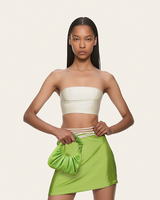 BOXED JW PEI Gabbi  Crystal Ruched Hobo handbag - Green