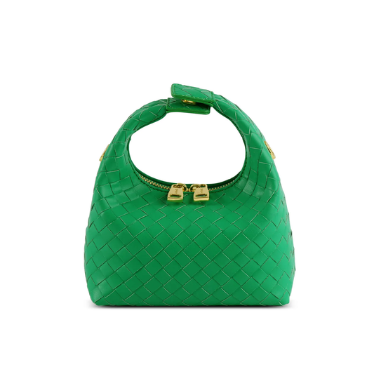 BOXED Sinbono Vienna Mini Top Handle Crossbody Bag - Green Braided