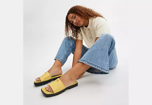 COACH Florence Slippers- Yellow