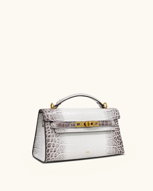 PREORDER BOXED JWPEI Noor Top Handle Bag - White Croc