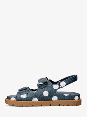 PREORDER Michael Kors Holland Polka Dot Signature Logo Sandal-Blue